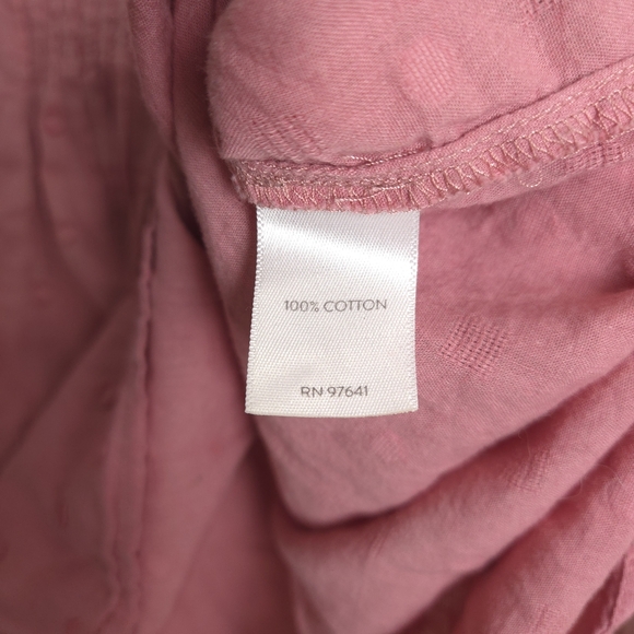 J.JILL‎ Swissdot Popover Roundneck Babydoll Mauve Pink Blouse Mp - Picture 7 of 8